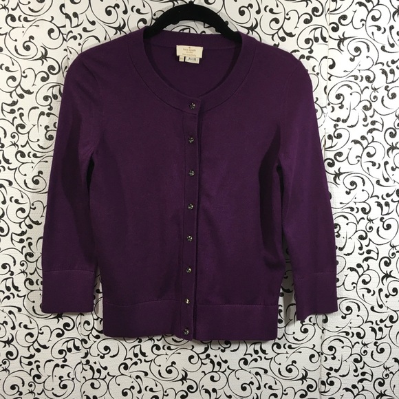 kate spade Sweaters - Kate Spade Purple Jeweled Button Down Cardigan